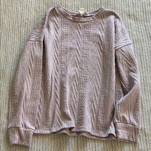 7th Ray Textured Knit Top in Mauve